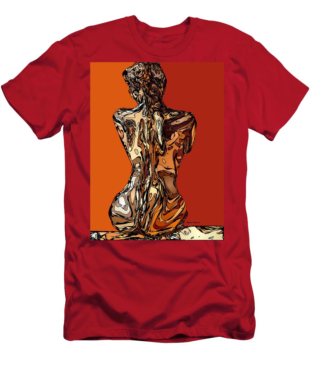 Abstract T-Shirt featuring the painting Shades of Orange by Rafael Salazar