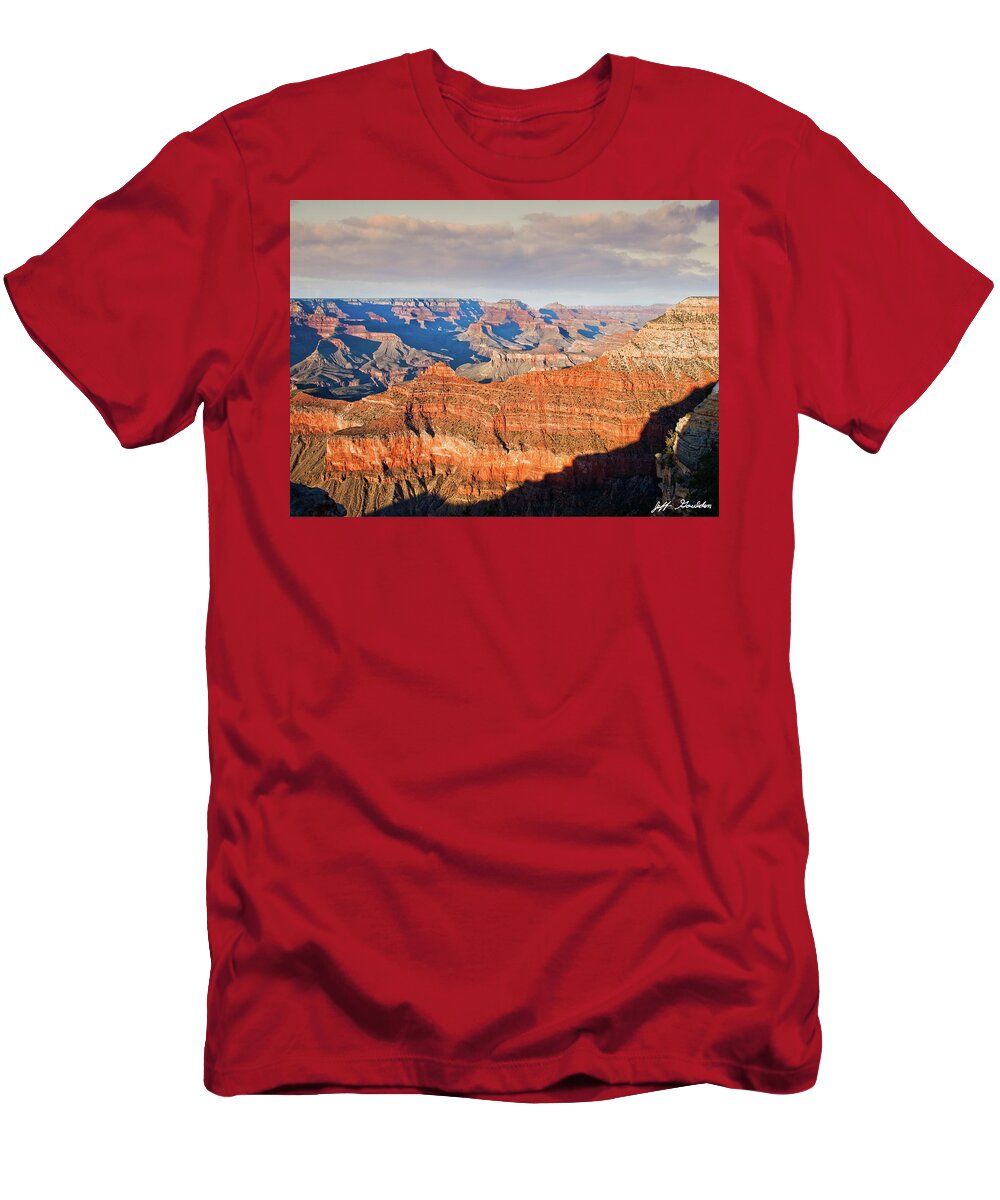 Arid Climate T-Shirt featuring the photograph Shadows Creep Over the Canyon at Dusk by Jeff Goulden