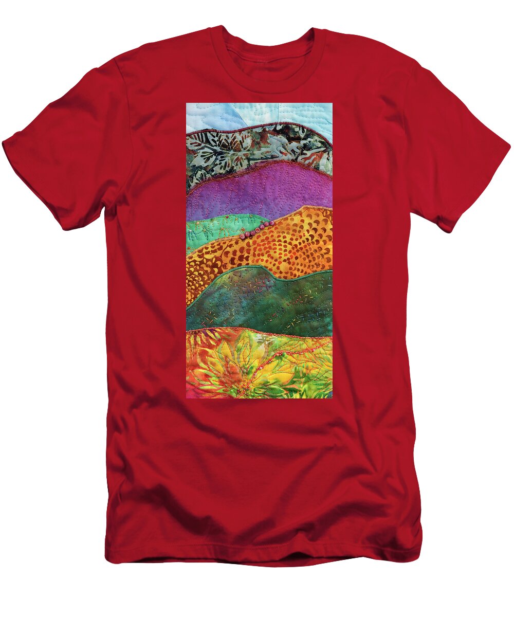 Shrine To Land And Sky T-Shirt featuring the mixed media Shrine to Land and Sky E by Vivian Aumond