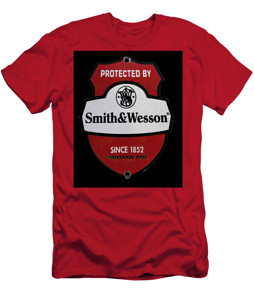 Smith And Wesson T-Shirt featuring the photograph Smith and Wesson Vintage sign 2 by Flees Photos