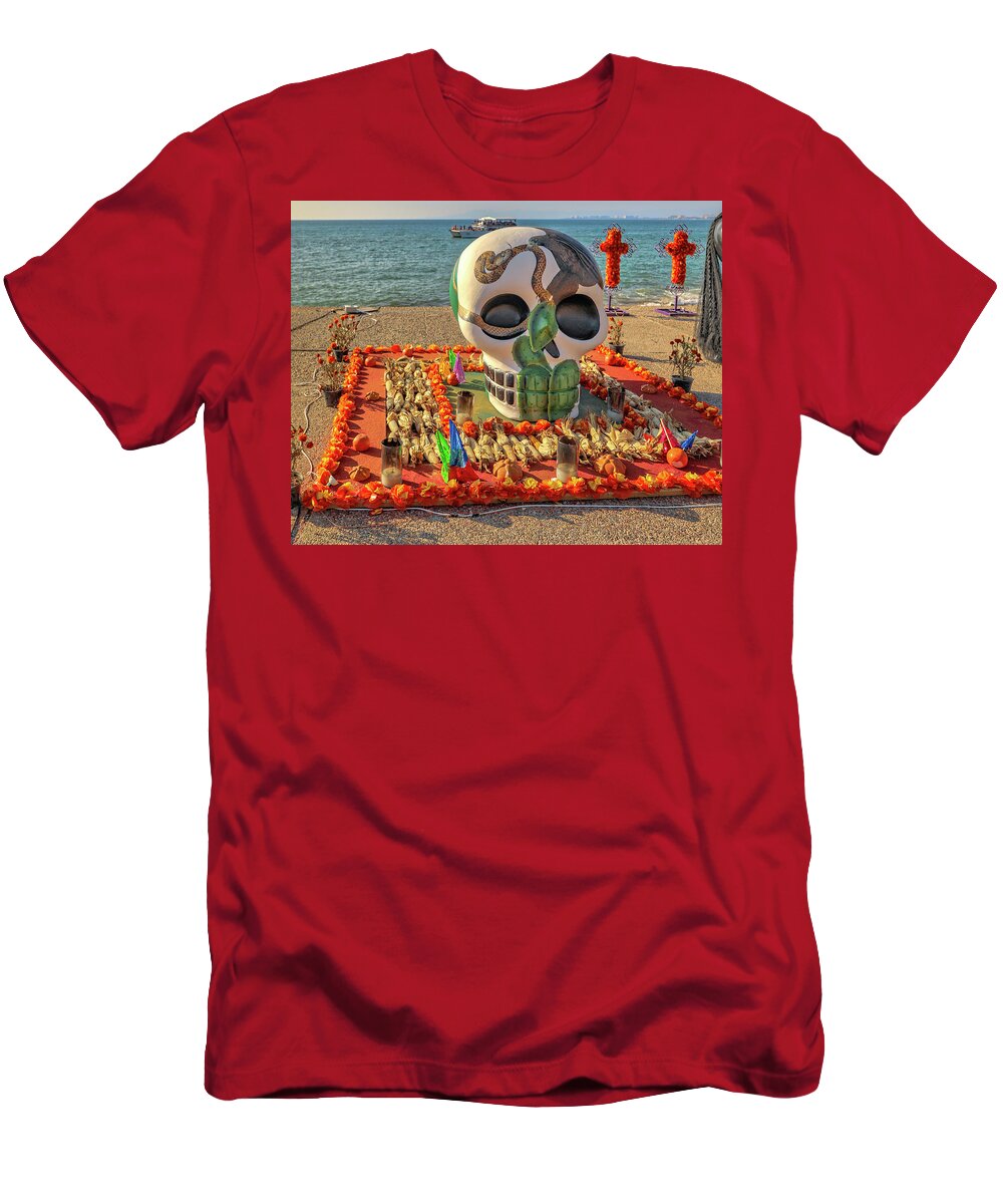Skull T-Shirt featuring the photograph Snake Skull by Lorraine Baum