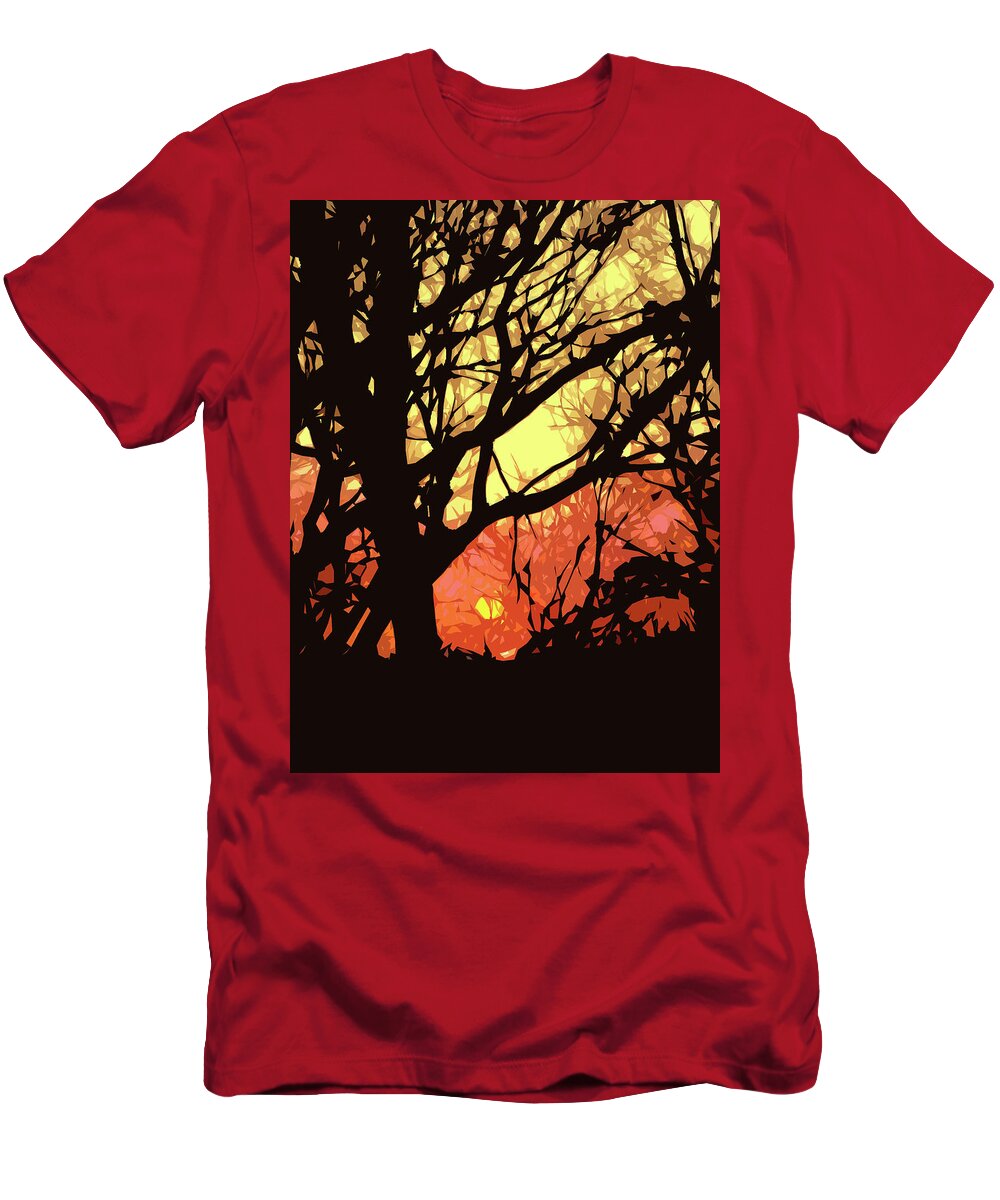 Sunset T-Shirt featuring the digital art Spectacular Sunset by Nancy Olivia Hoffmann