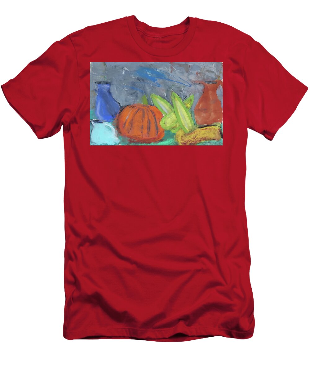 Still Life With Corn T-Shirt featuring the pastel Still Life with Corn by Cathy Anderson