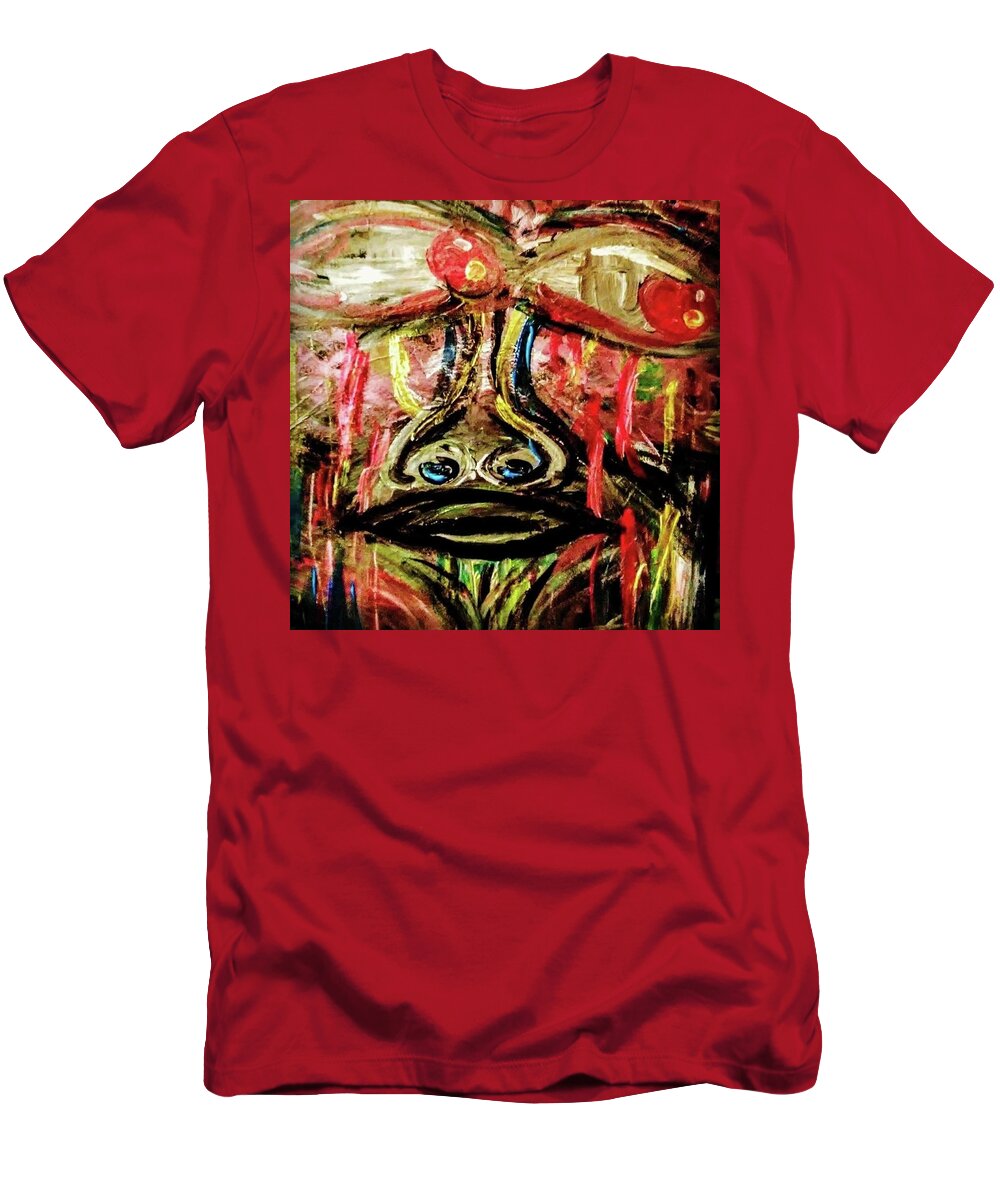 Contemporary T-Shirt featuring the painting Stressed The Fuck Out by Shemika Bussey