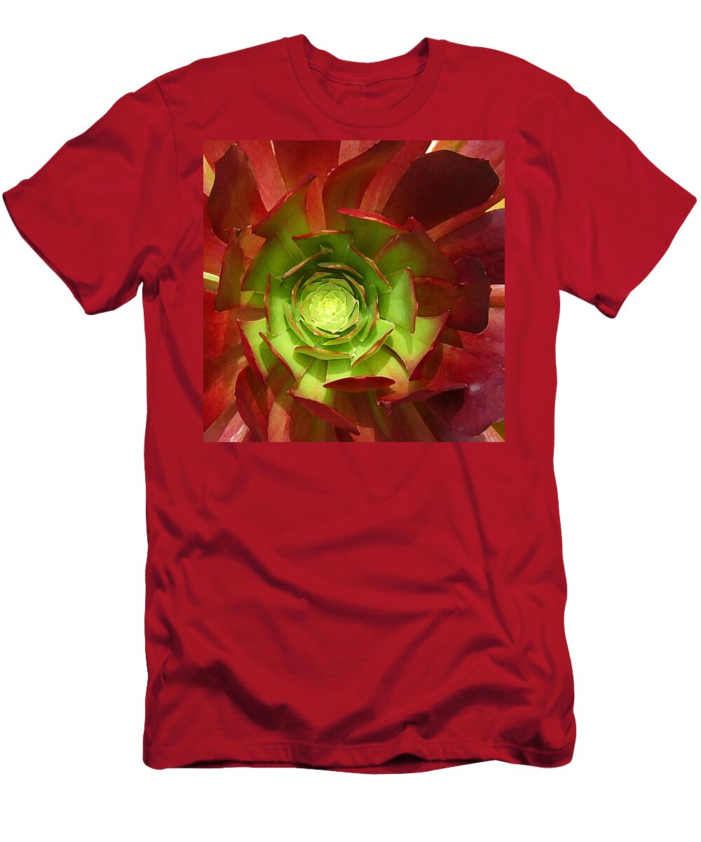Succulent T-Shirt featuring the photograph Succulent Square Close Up 2 by Amy Vangsgard