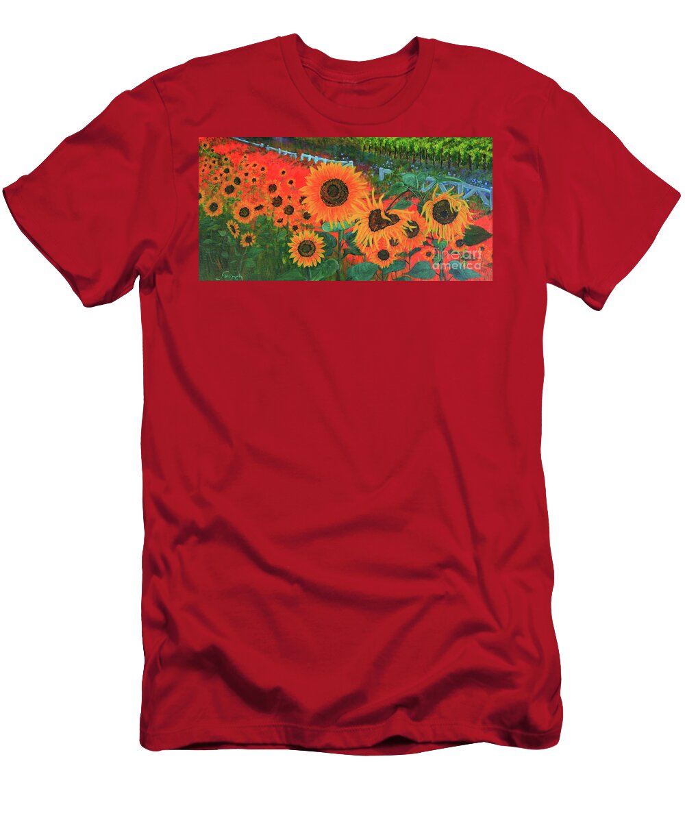 Sunflower T-Shirt featuring the painting Sunflower Life by Jeanette French