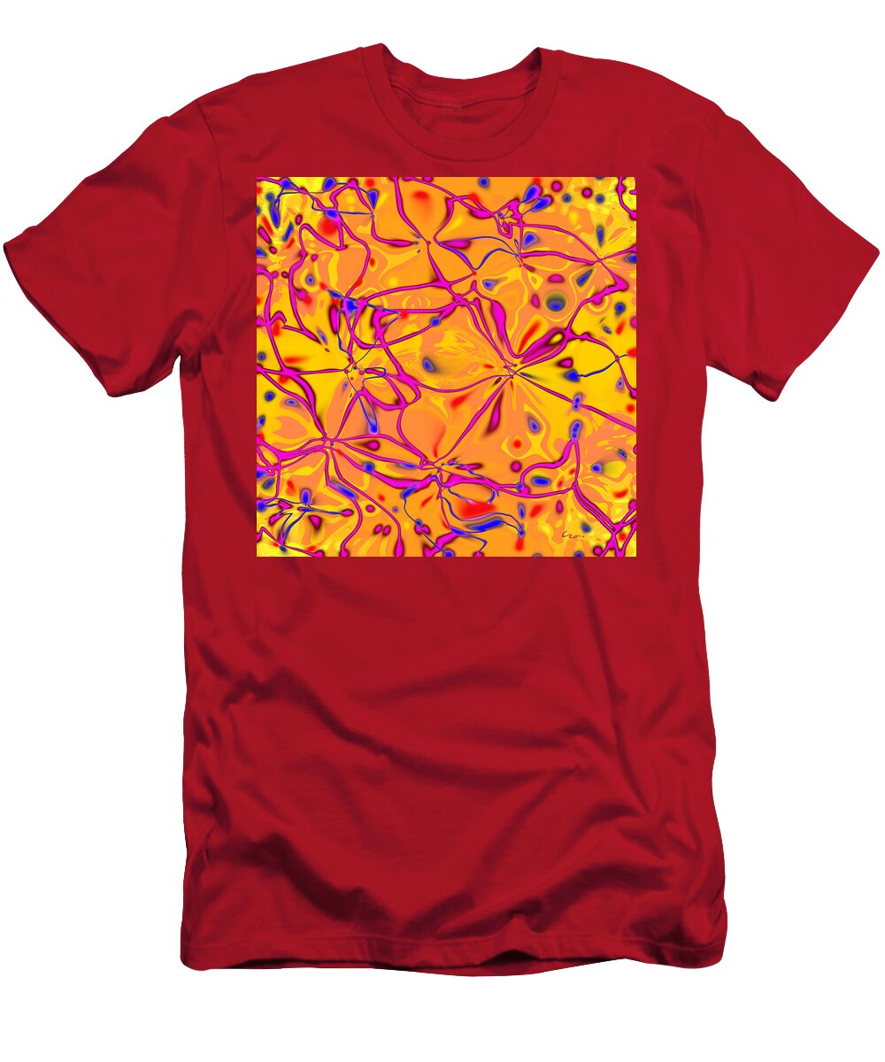 Synaptic Sunrise T-Shirt featuring the mixed media Synaptic Sunrise by Carl Hunter