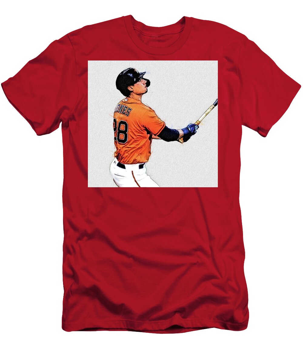 Taylor Jones - 1B - Houston Astros T-Shirt by Bob Smerecki - Pixels