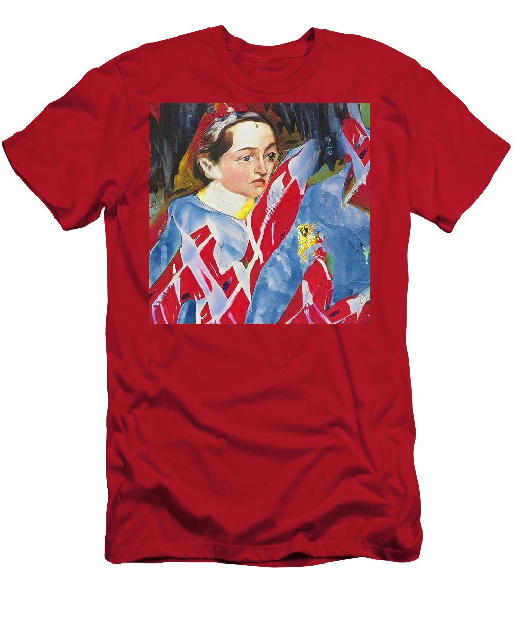  T-Shirt featuring the painting That was then This is now 52RED by Kasey Jones