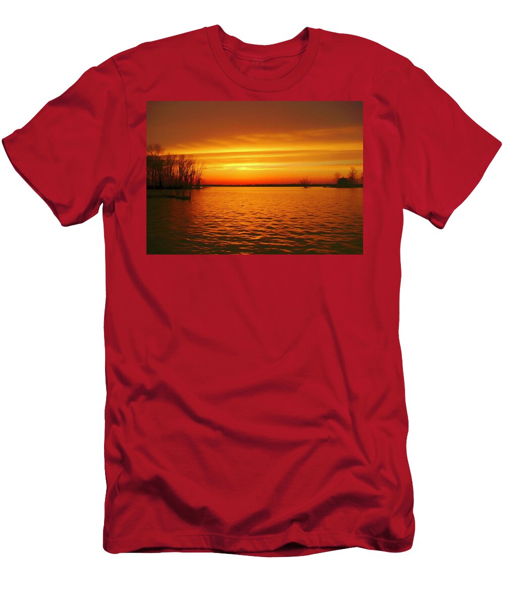 Custers Point T-Shirt featuring the photograph The Golden Hour by Susan Hope Finley