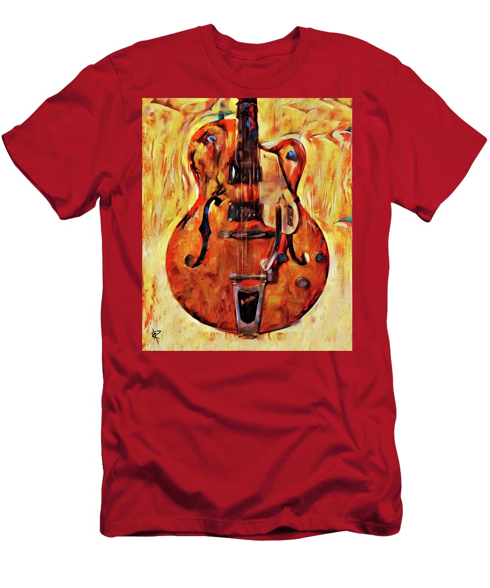 Gretsch T-Shirt featuring the mixed media The Gretsch by Russell Pierce