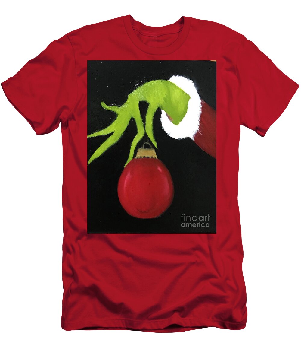 Original Art Work T-Shirt featuring the painting The Grinch Who Stole Christmas by Theresa Honeycheck