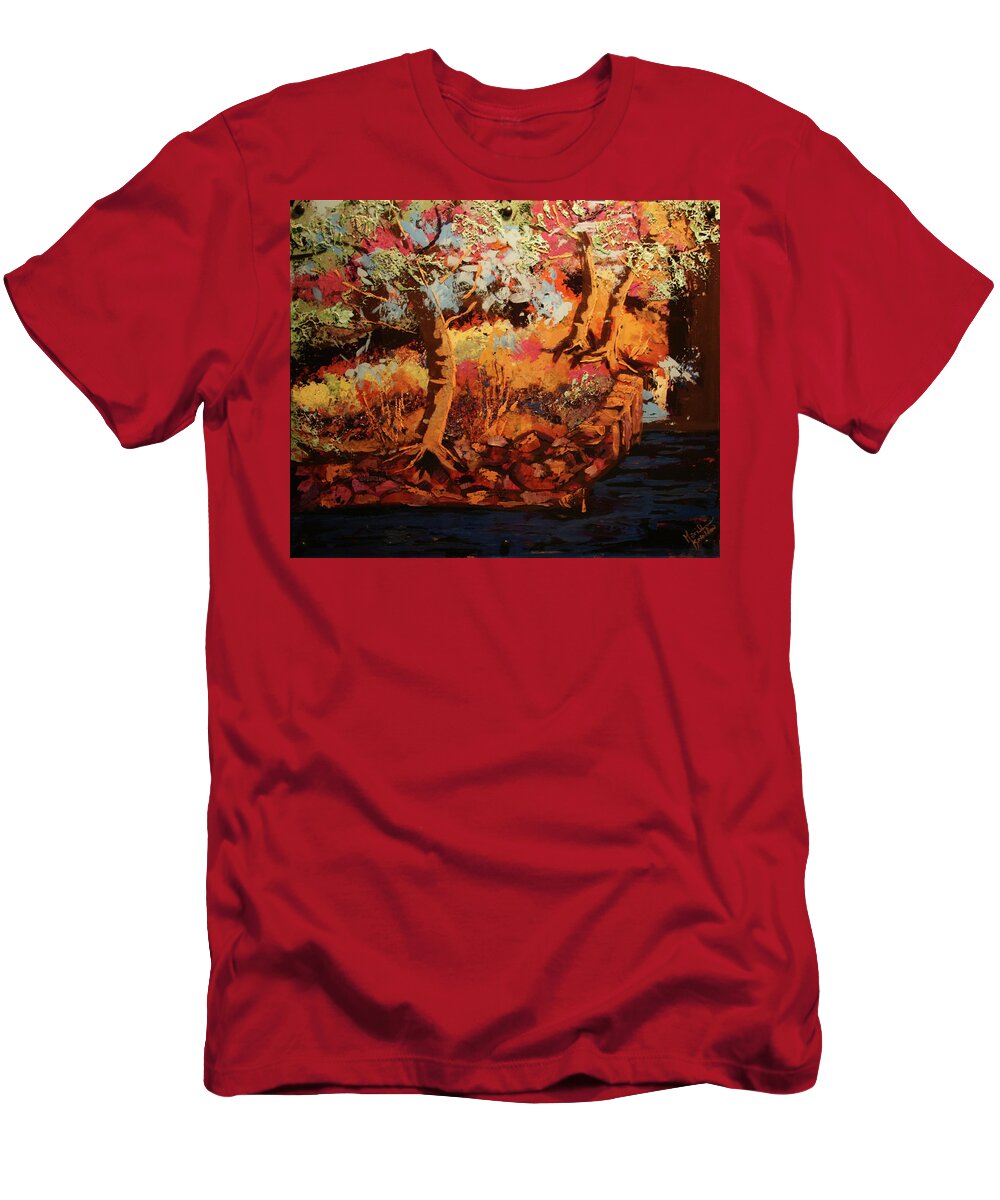 Forest T-Shirt featuring the painting The Magic Hour by Marilyn Quigley