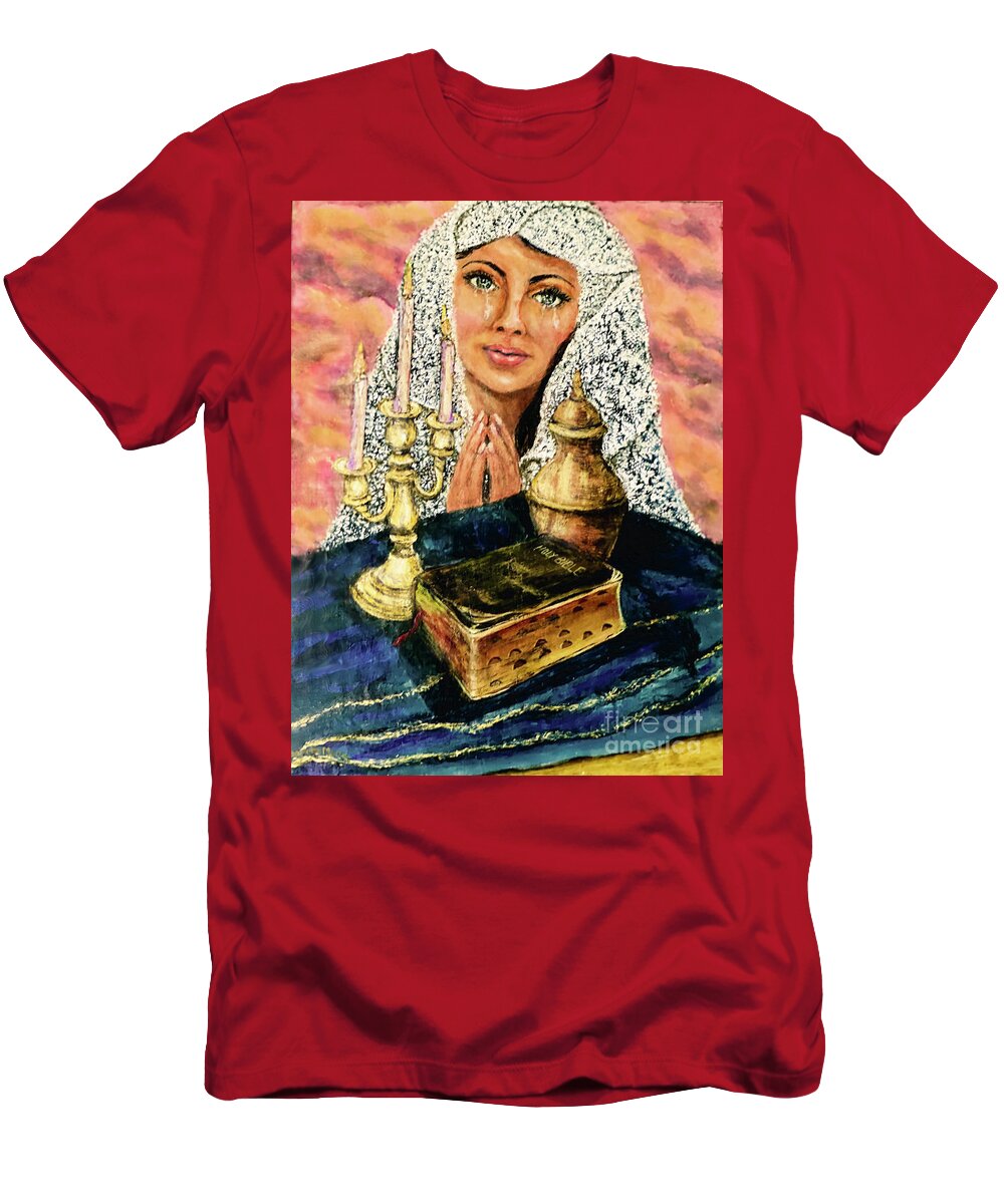 Prayer T-Shirt featuring the painting A Prayer by Bonnie Marie