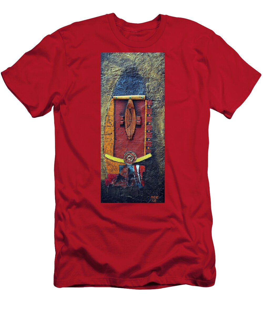 African Art T-Shirt featuring the painting This Is Major Tom by Michael Nene