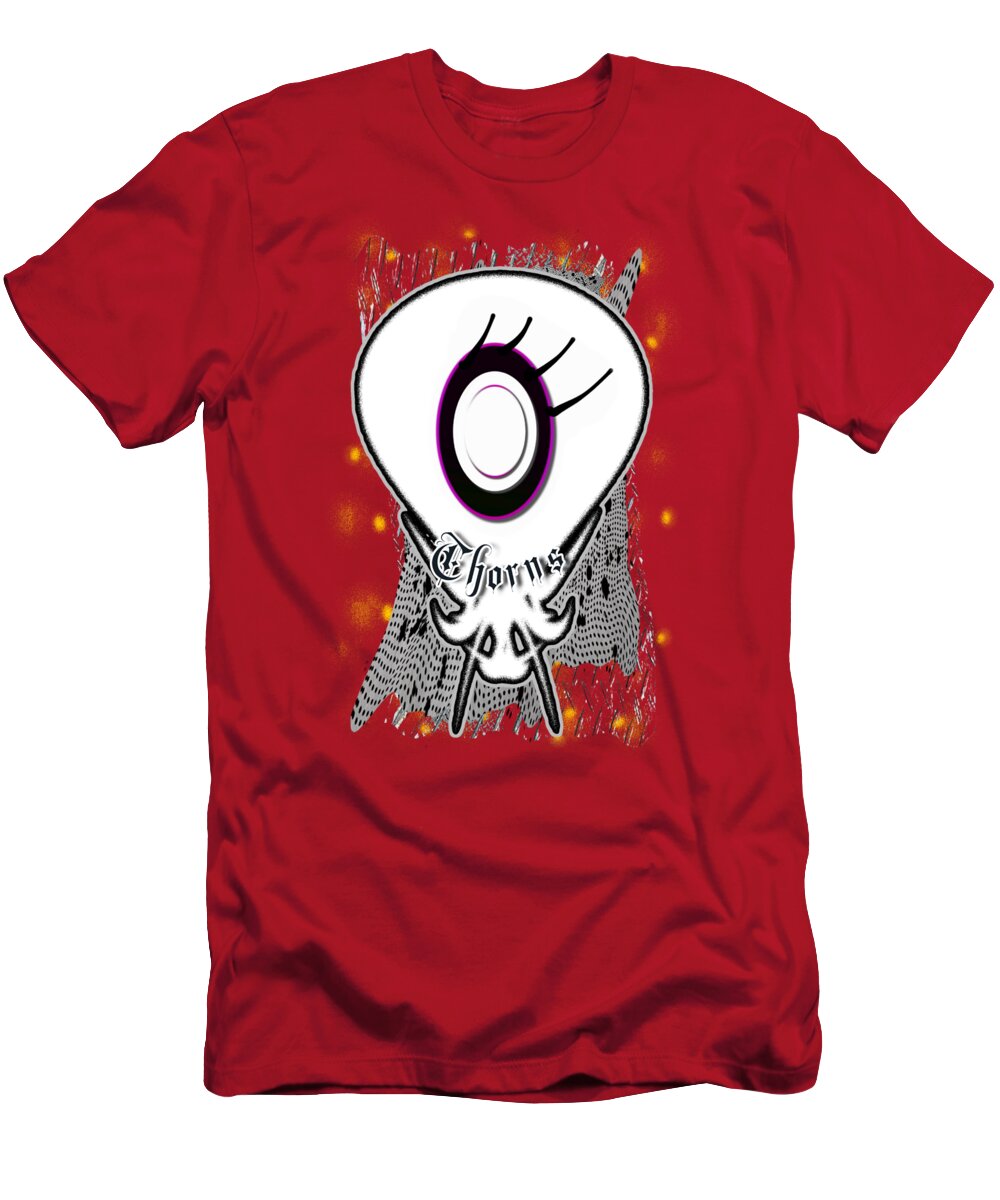 Thorns T-Shirt featuring the digital art Thorns a Floater Spy Ghost Impression by Delynn Addams