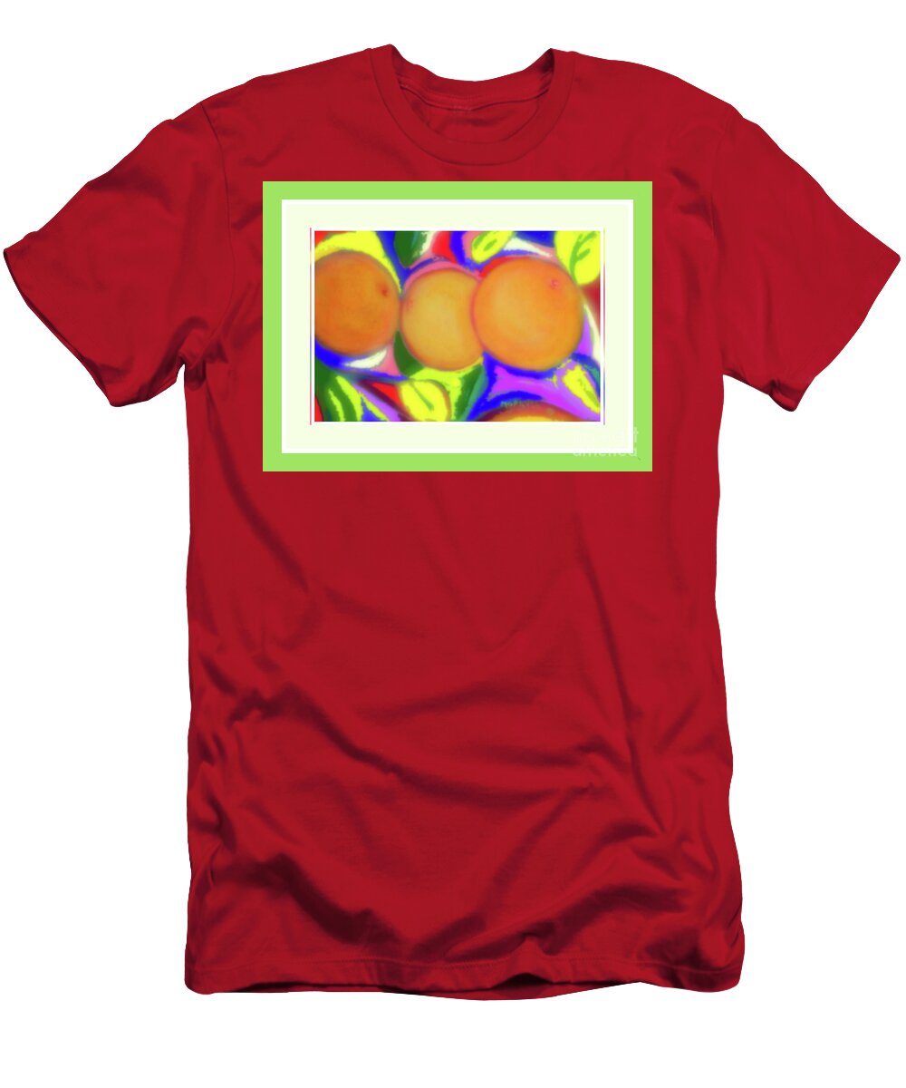  T-Shirt featuring the pastel Three Oranges by Shirley Moravec