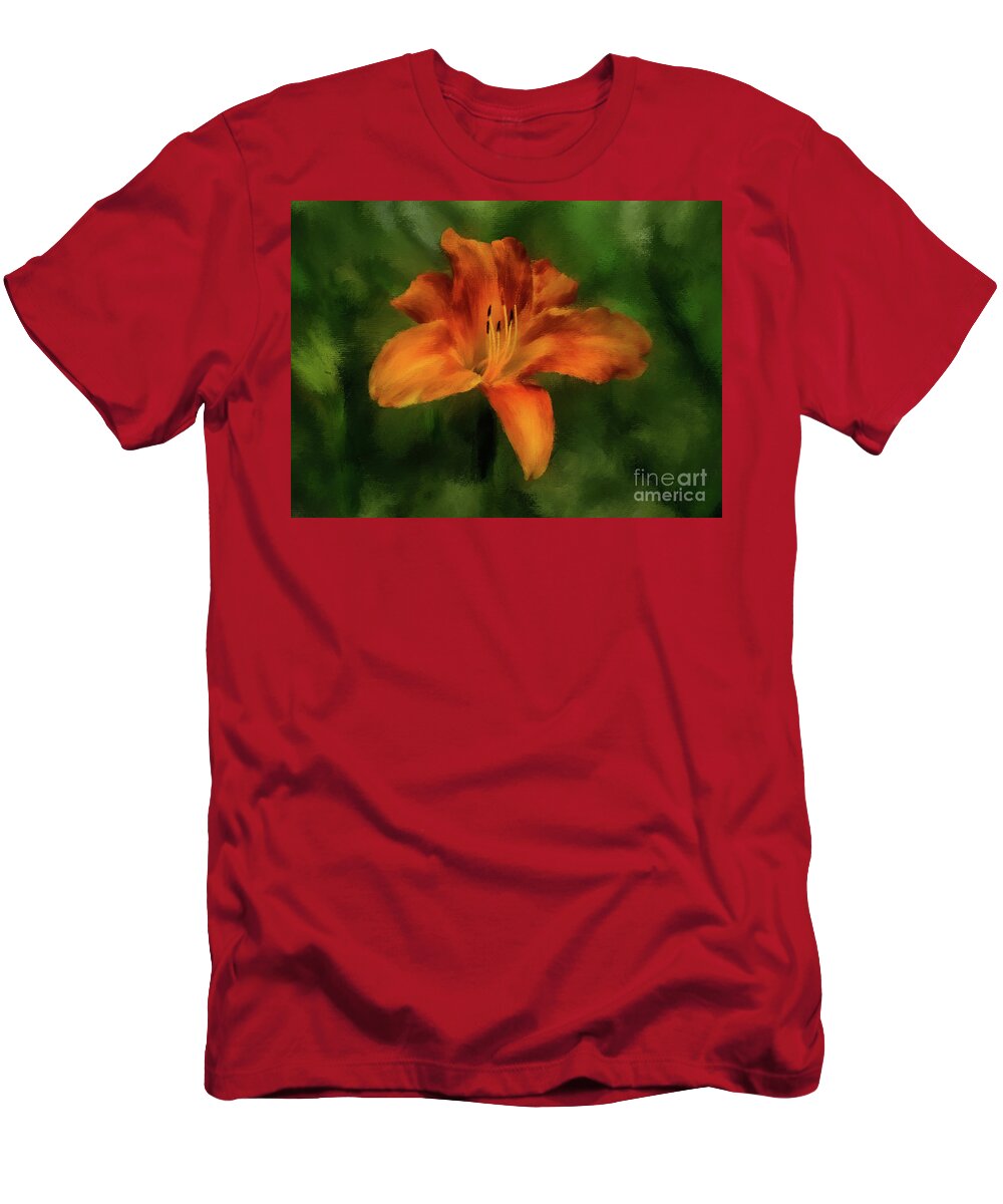 Flower T-Shirt featuring the digital art Tiger Lily by Lois Bryan