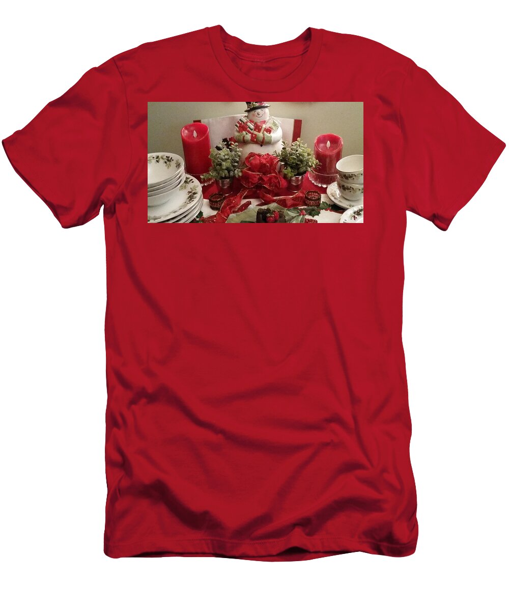 Christmas T-Shirt featuring the photograph Time to Unpack Christmas Dishes by Nancy Ayanna Wyatt