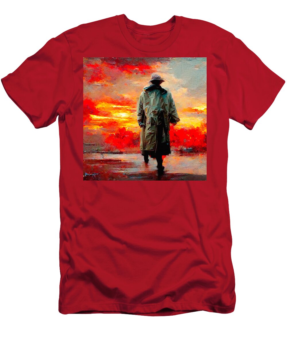 Trenchcoats T-Shirt featuring the digital art Trenchcoats #6 by Craig Boehman