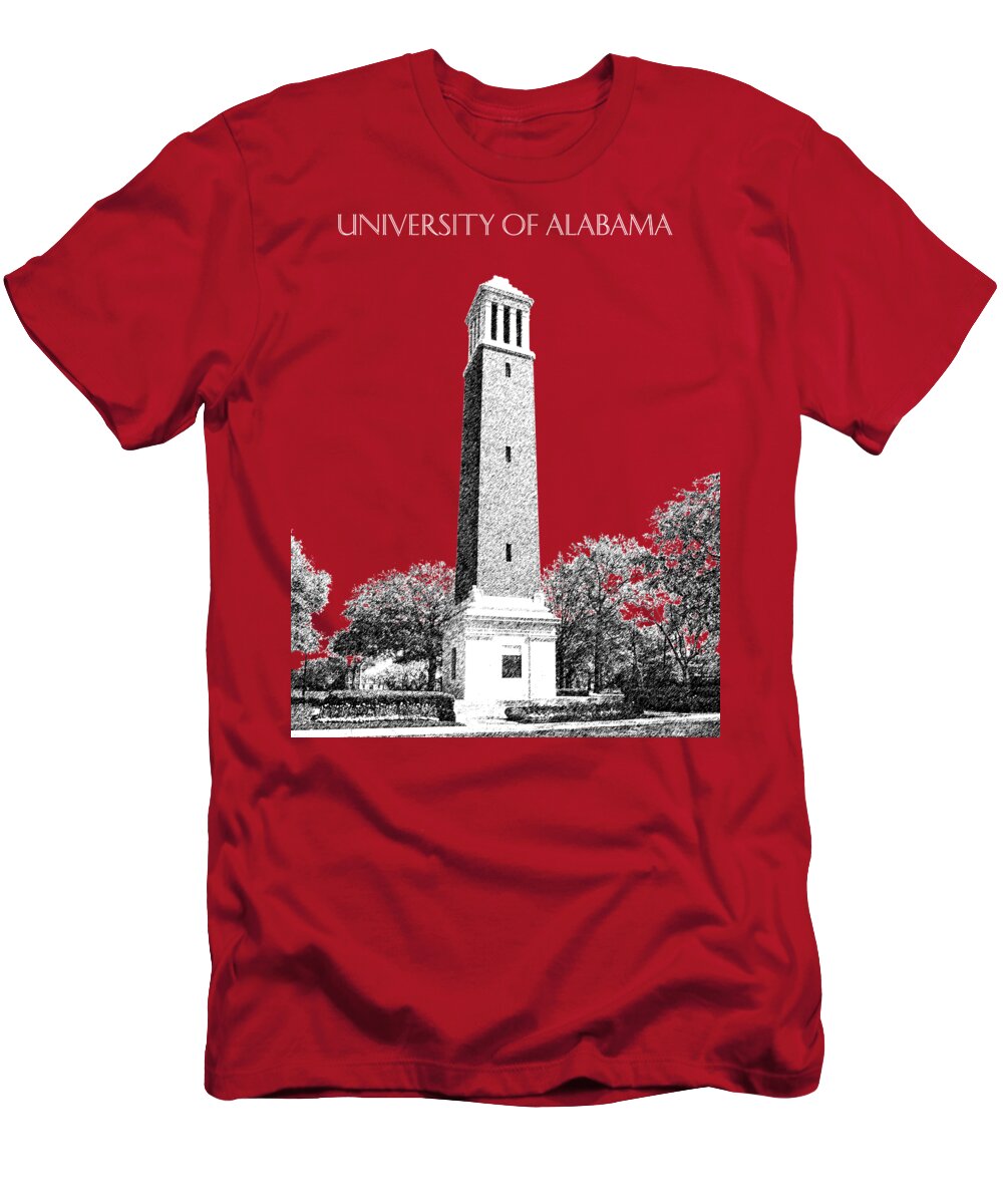 University T-Shirt featuring the digital art University of Alabama - Silver by DB Artist