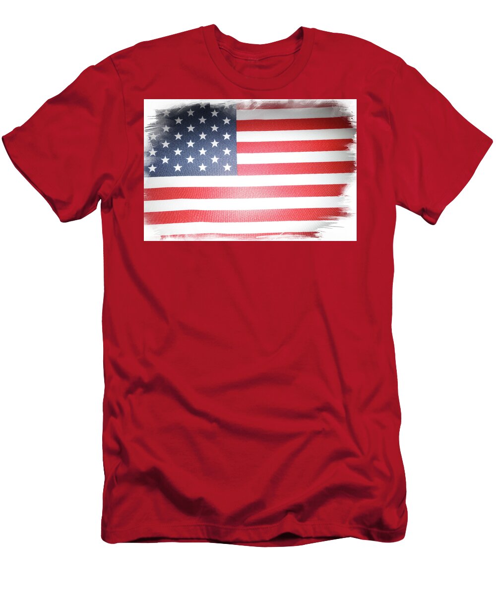 Flag T-Shirt featuring the photograph USA flag by Les Cunliffe