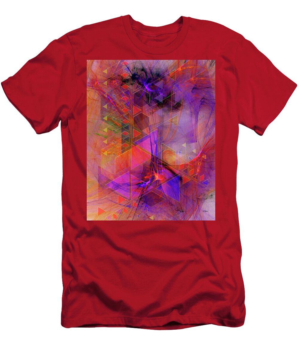 Vibrant Echoes T-Shirt featuring the digital art Vibrant Echoes by Studio B Prints