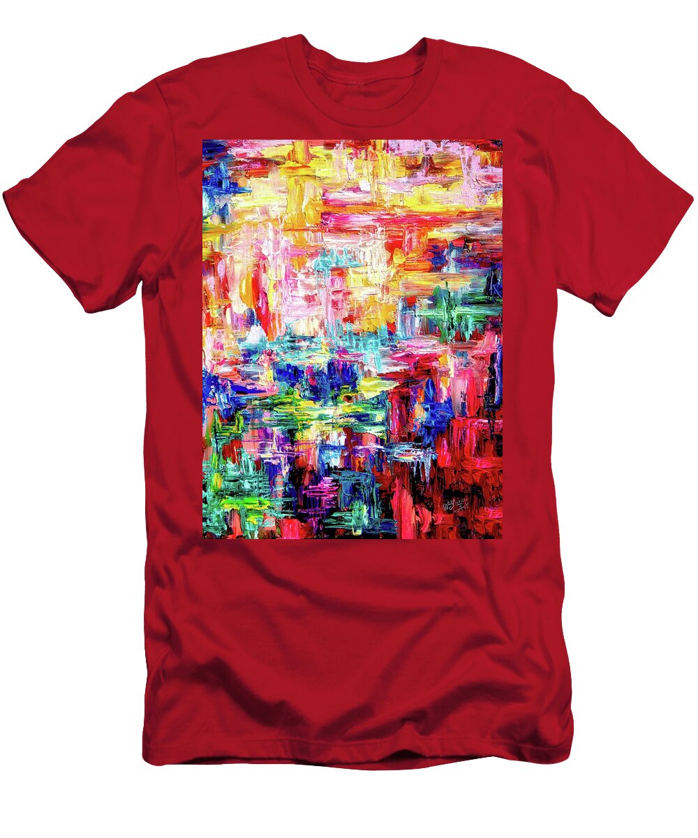 Abstract T-Shirt featuring the painting Vincent's Dream Palette Knife by Lena Owens - OLena Art Vibrant Palette Knife and Graphic Design
