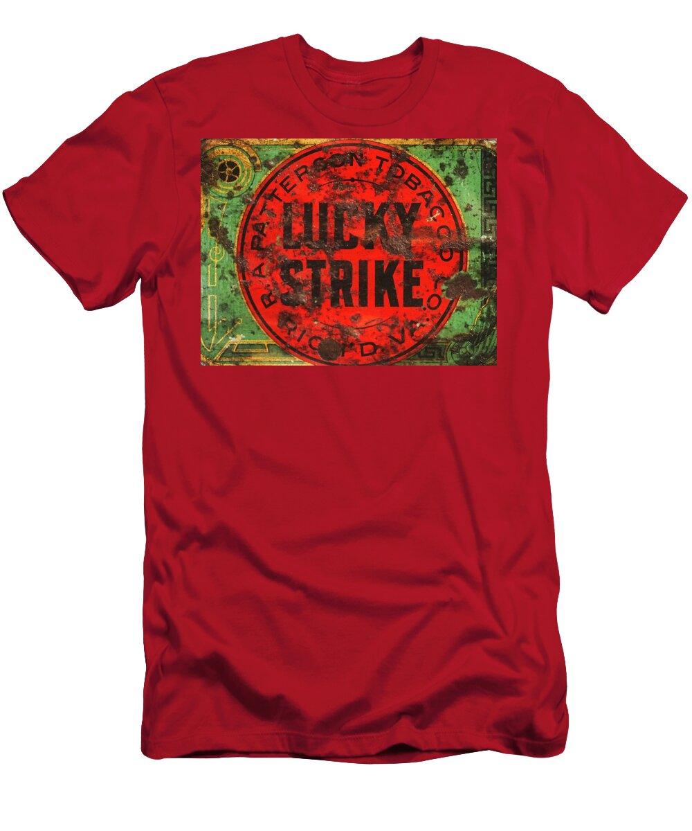 Luck Strike T-Shirt featuring the photograph Vintage Lucky Strike Tin by Scott Burd