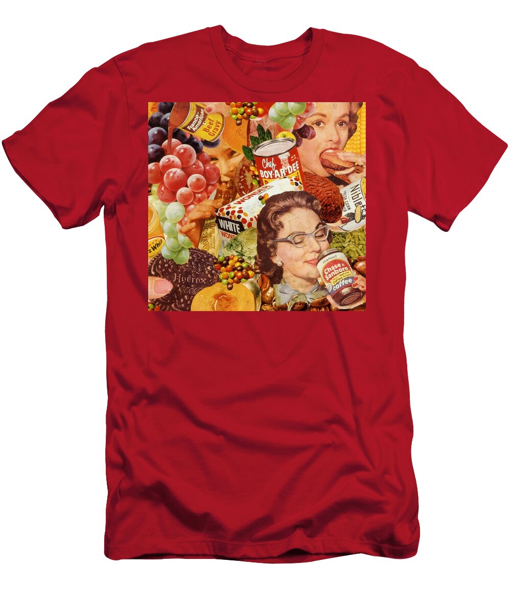 Food T-Shirt featuring the mixed media Wake Up and Smell the Coffee by Sally Edelstein