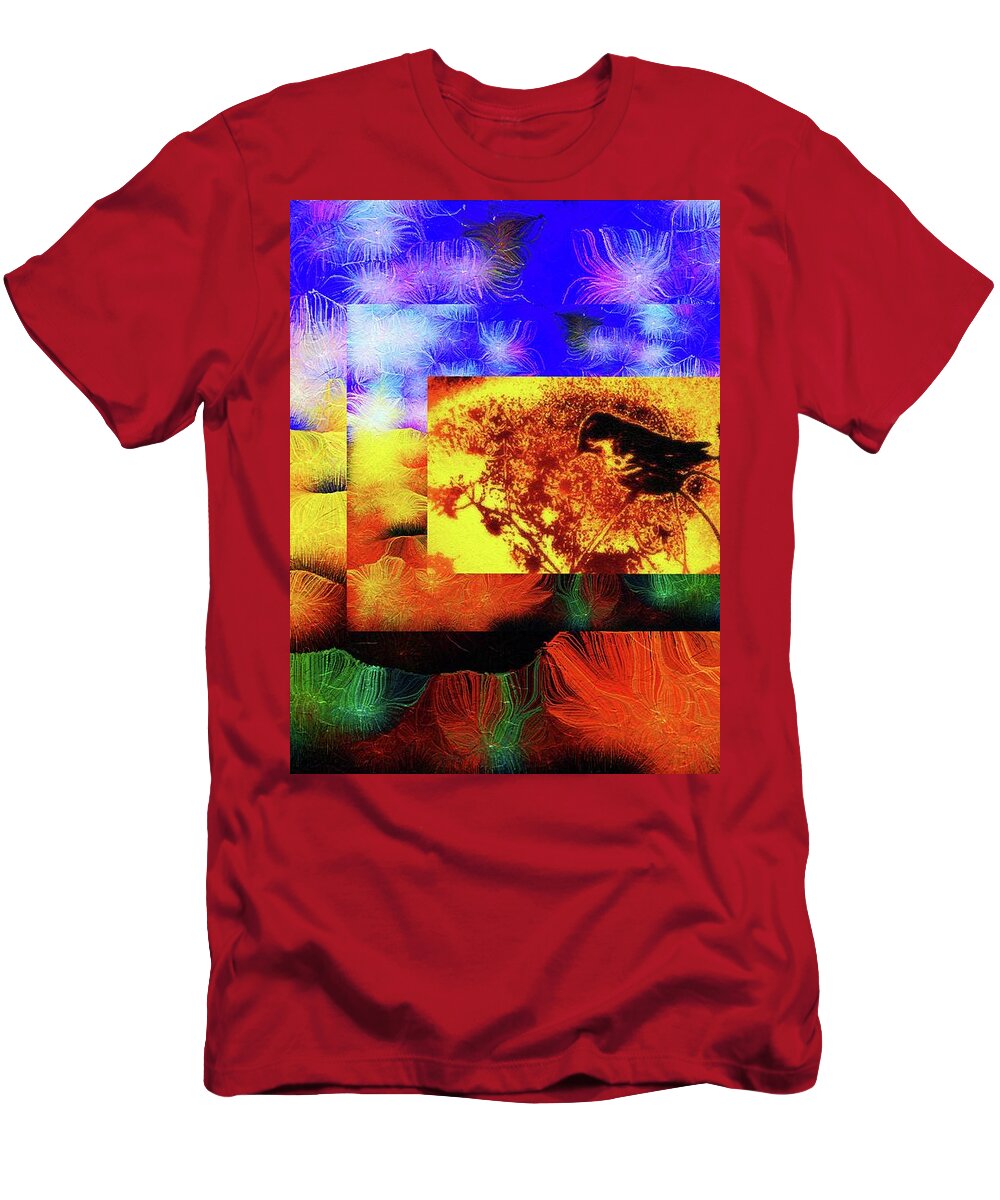 Silk-featherbrush T-Shirt featuring the mixed media Waking up inside a Dream within a Dream by Aberjhani
