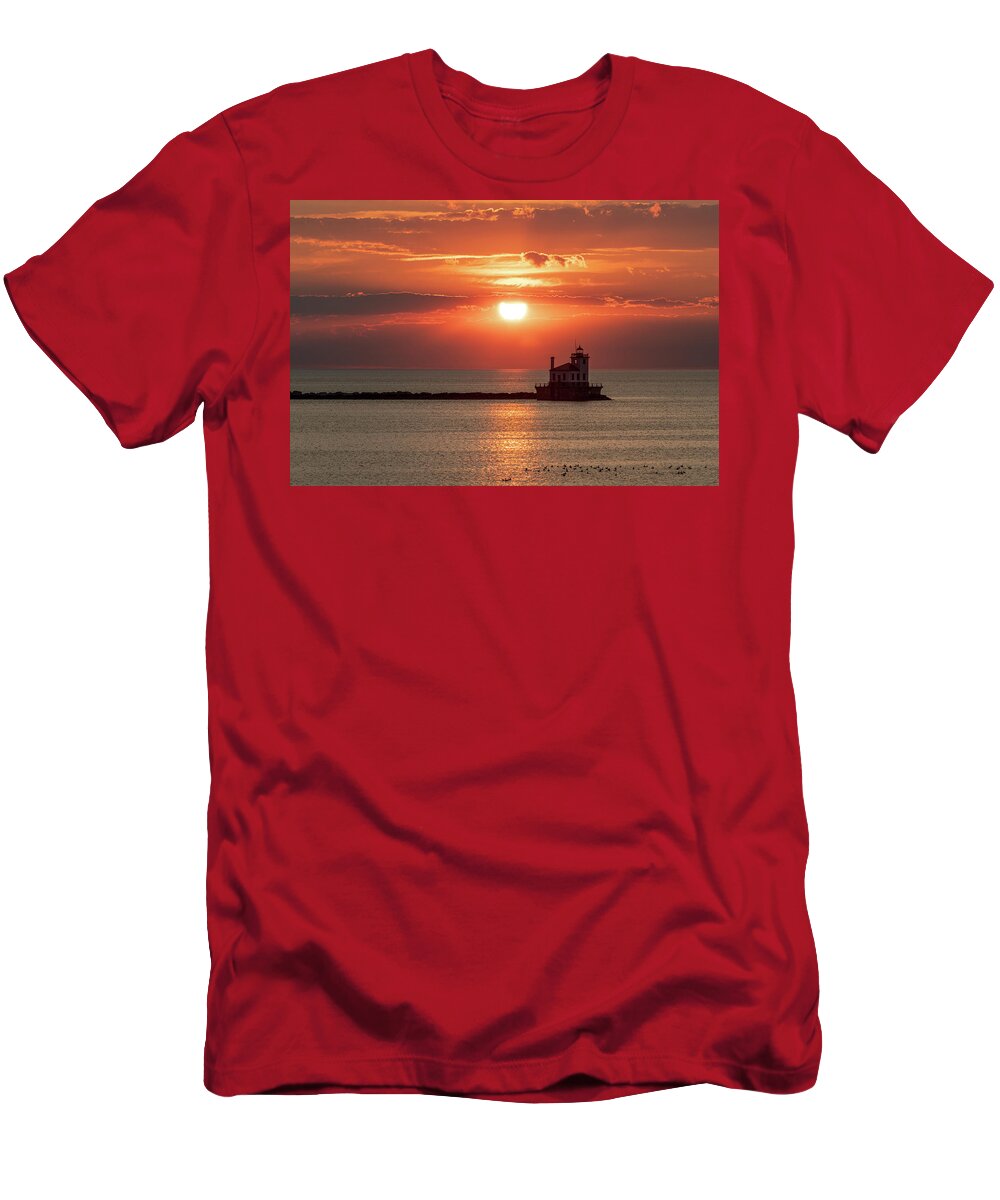 Lake Ontario T-Shirt featuring the photograph West Pierhead Sunset by Rod Best