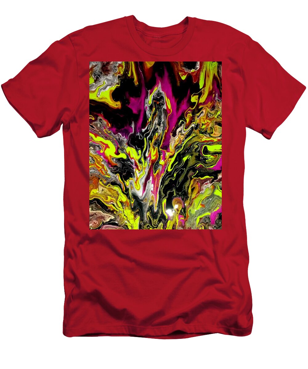Bright T-Shirt featuring the painting Wild Night by Anna Adams
