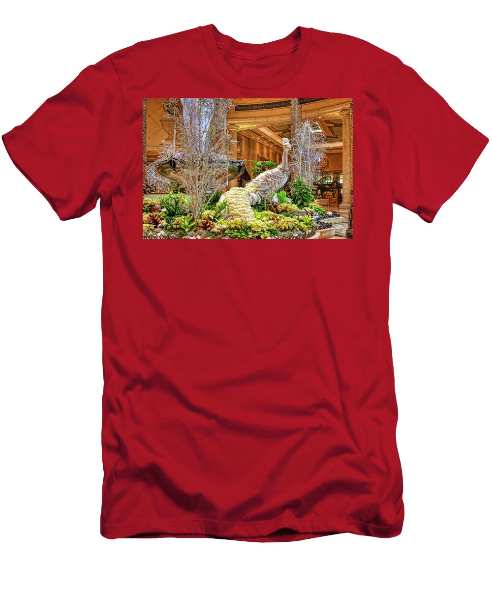 Winter T-Shirt featuring the photograph Winter exotic bird Palazzo, Las Vegas by Tatiana Travelways