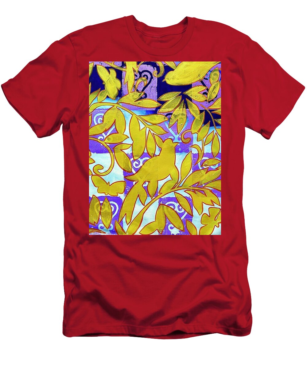  T-Shirt featuring the painting Yellow background by Clayton Singleton
