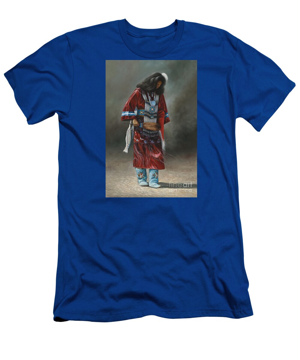 Native-american T-Shirt featuring the painting Ceremonial Red #2 by Ricardo Chavez-Mendez