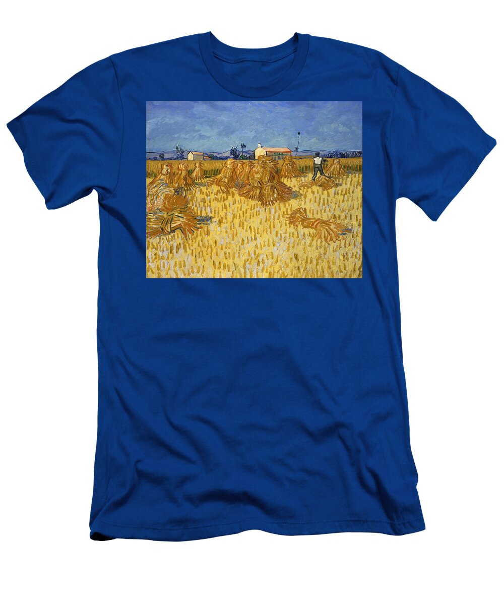 Vincent Van Gogh T-Shirt featuring the painting Corn Harvest in Provence #8 by Vincent van Gogh