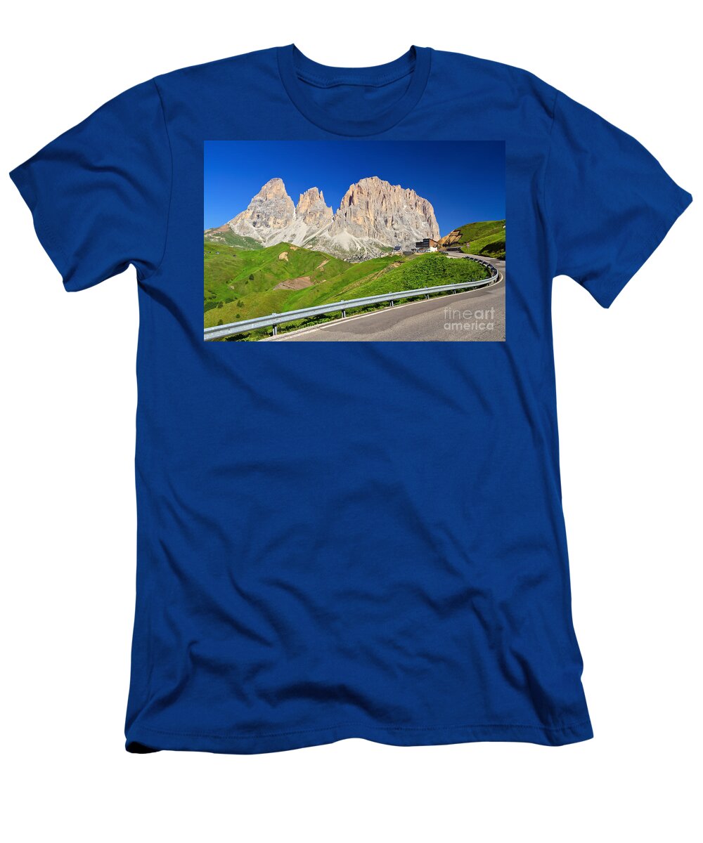 Road T-Shirt featuring the photograph Dolomiti - Sella pass #1 by Antonio Scarpi