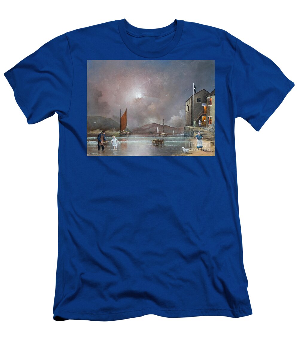 Countryside T-Shirt featuring the painting Fowey Cornwall England by Ken Wood