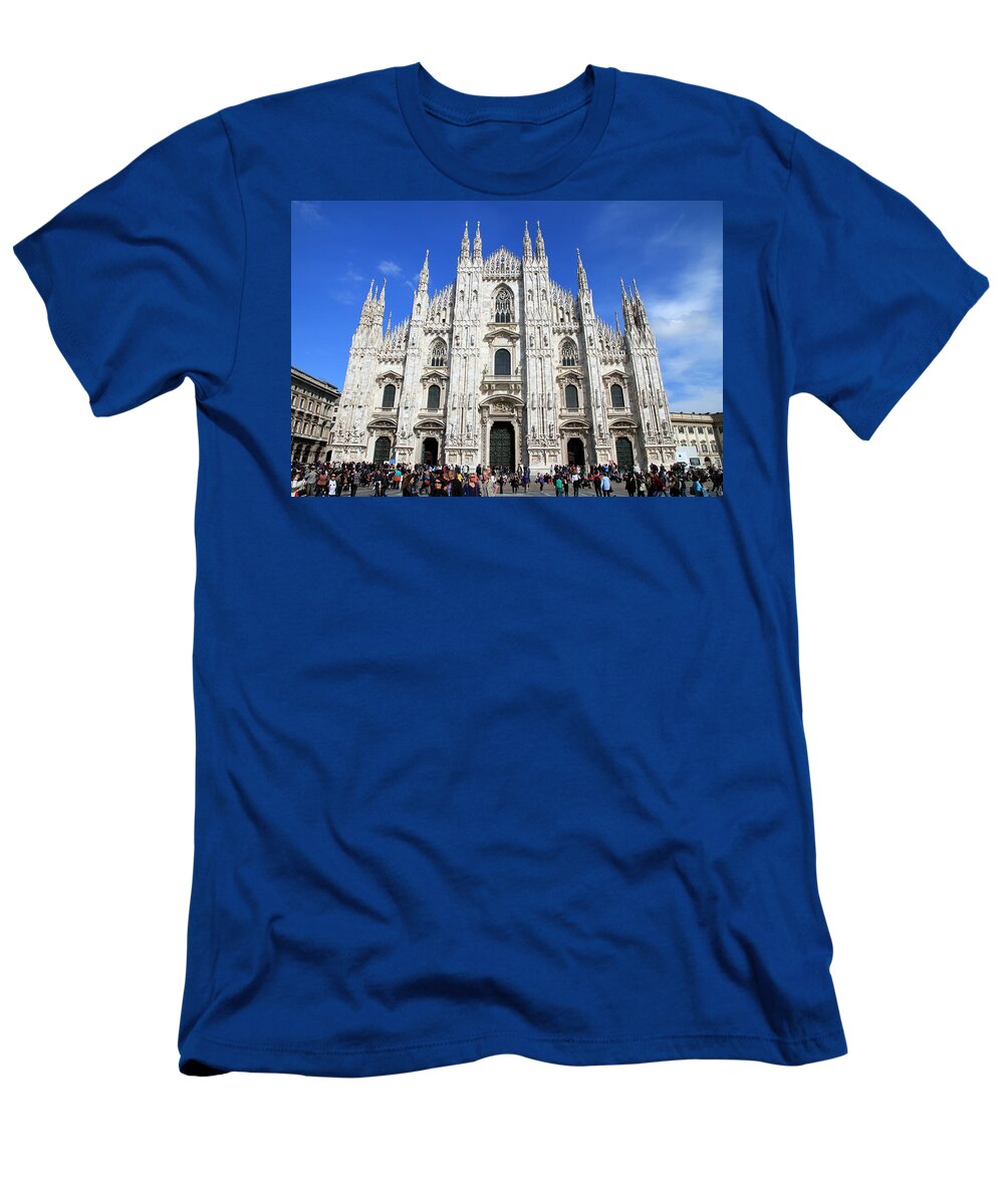 Architecture T-Shirt featuring the photograph Milan Duomo Cathedral #1 by Valentino Visentini
