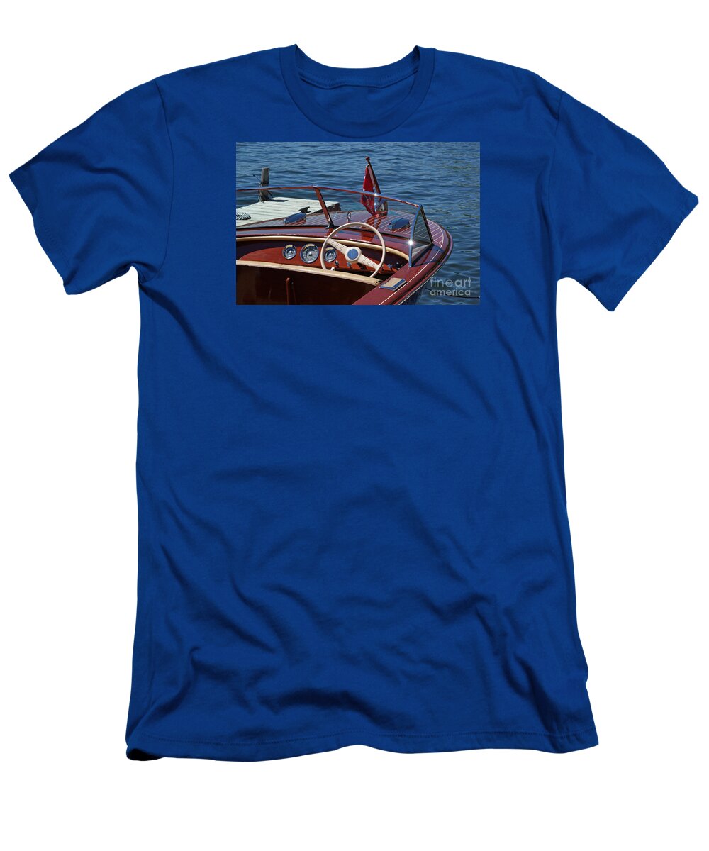 Boat T-Shirt featuring the photograph 1957 Chris Craft Holiday by Neil Zimmerman