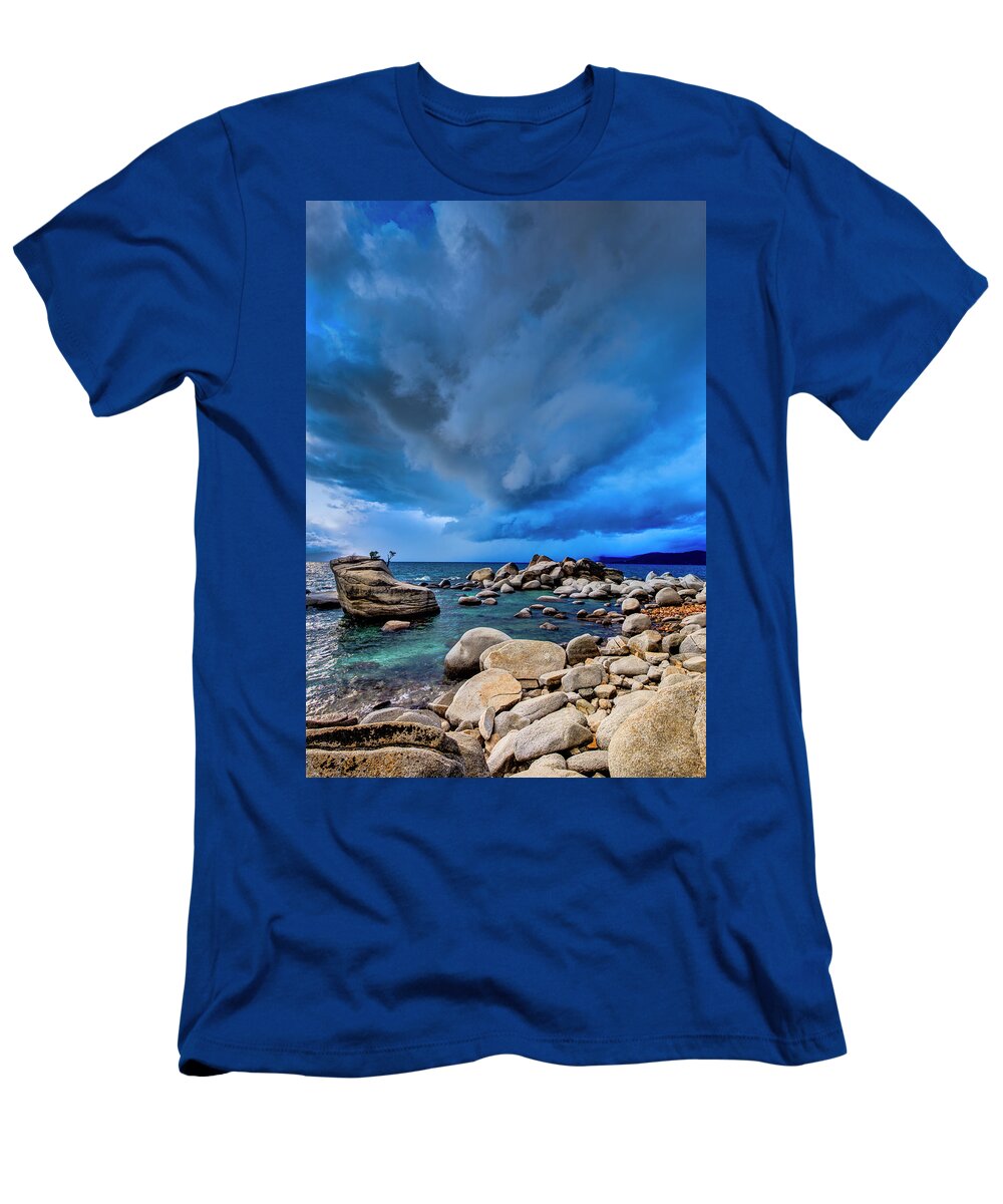 Beauty In Nature T-Shirt featuring the photograph Stormy Sunset Over Lake Tahoe, Nevada #4 by Josh Miller Photography