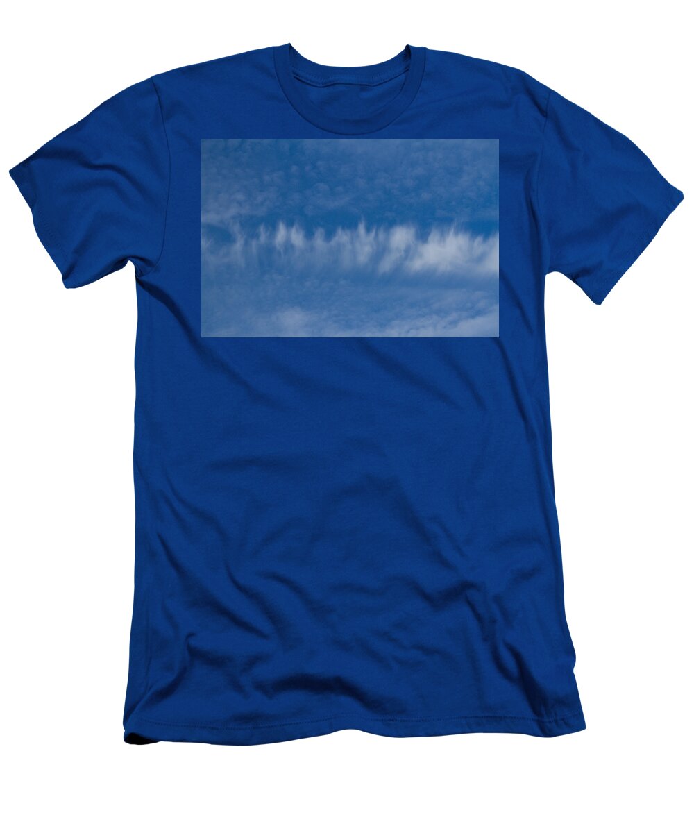 Clouds T-Shirt featuring the photograph A batch of interesting clouds in a blue sky by Eti Reid
