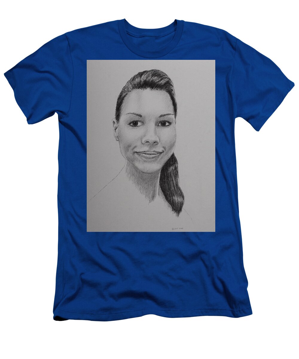 Portrait T-Shirt featuring the drawing A G by Daniel Reed
