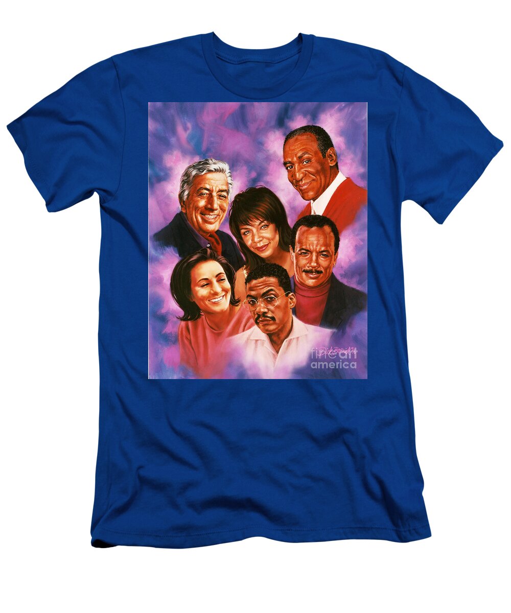 Music T-Shirt featuring the painting American Music All Stars by Dick Bobnick