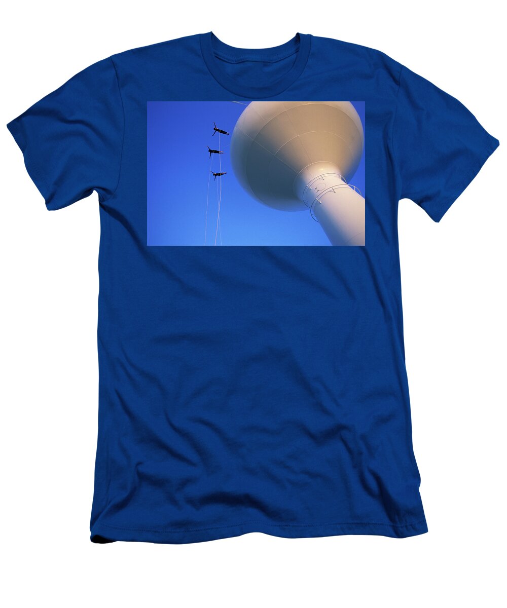 Adult T-Shirt featuring the photograph An Aerial Ballet Performed From A Water by Corey Rich