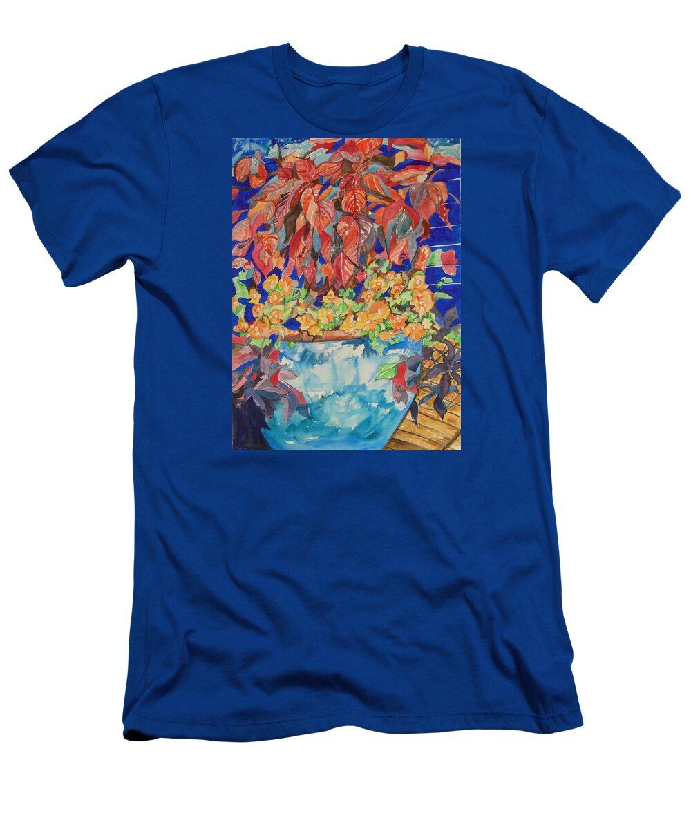 An Autumn Floral T-Shirt featuring the painting An Autumn Floral by Esther Newman-Cohen