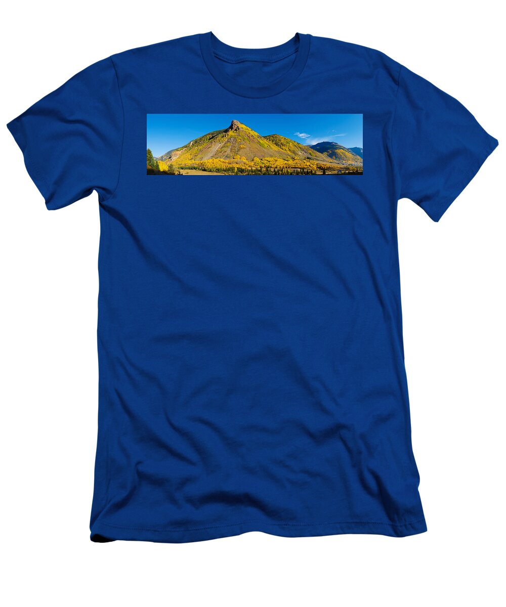 Photography T-Shirt featuring the photograph Aspen Trees On Mountain, Anvil by Panoramic Images