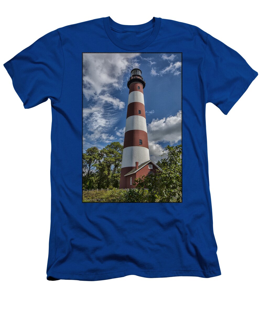 Clouds T-Shirt featuring the photograph Assateague Lighthouse by Erika Fawcett