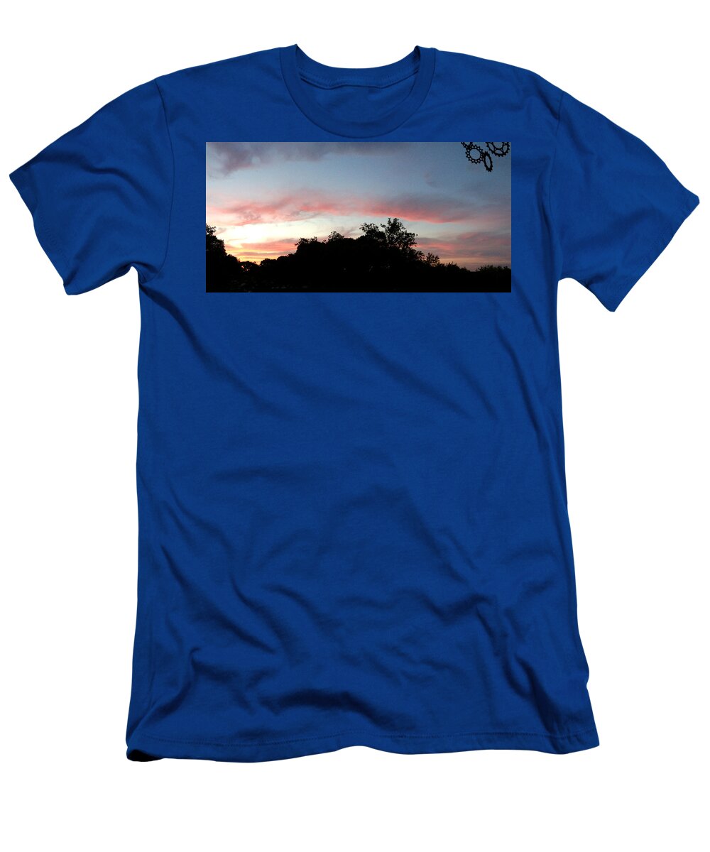 Austin T-Shirt featuring the painting Austin Sunset by Troy Caperton